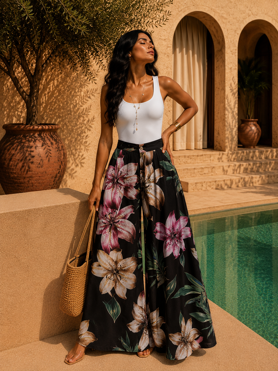 Pantalone fiorato
