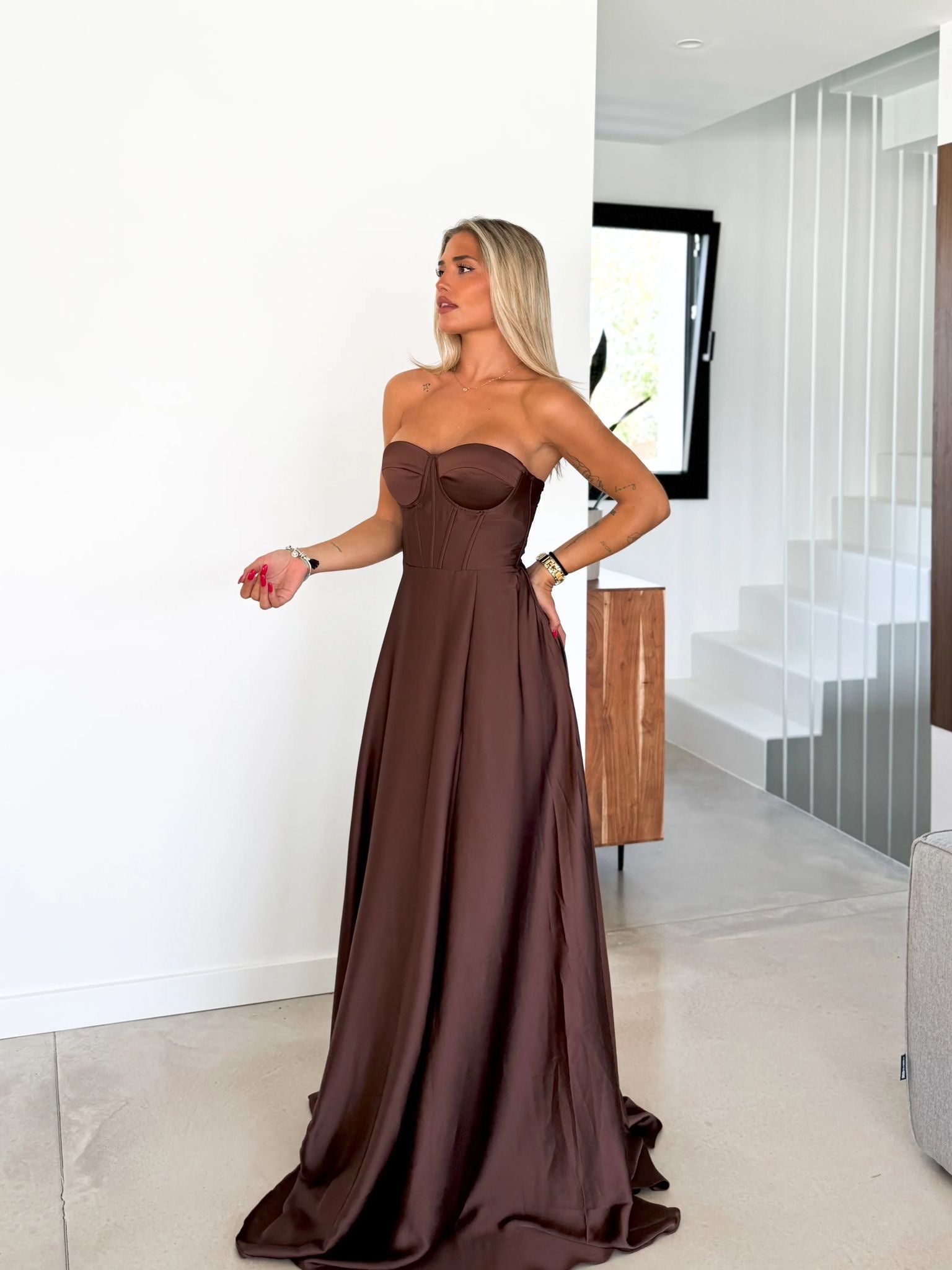 Long silk dress