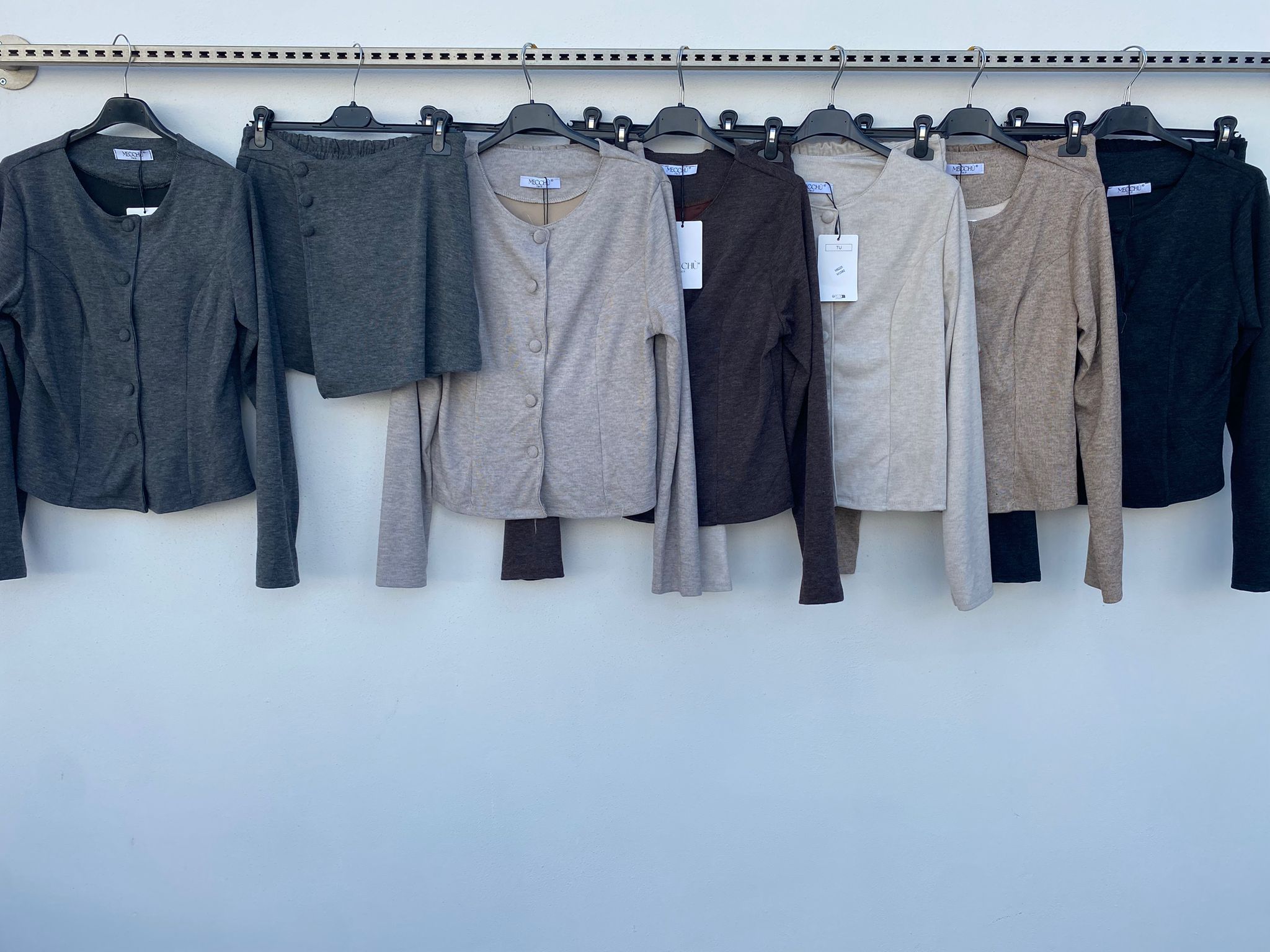 Skirt and buttoned shirt